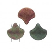 Cuentas de cristal Ginko Duo 2 agujeros 7.5x7.5 mm Metallic Iris Satin x10g