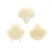 Cuentas de cristal Ginko Duo 2 agujeros 7.5x7.5 mm Opaque Beige Ceramic Look x10g