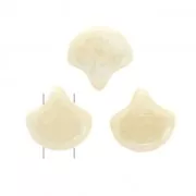 Cuentas de cristal Ginko Duo 2 agujeros 7.5x7.5 mm Opaque Beige Ceramic Look x10g