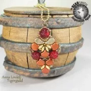 Cuentas de cristal Ginko Duo 2 agujeros 7.5x7.5 mm Opaque Beige Ceramic Look x10g