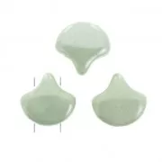 Cuentas de cristal Ginko Duo 2 agujeros 7.5x7.5 mm Opaque Light Green Ceramic x10g