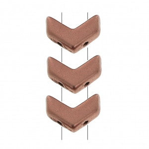 Cuentas de cristal Cheurón Beads 10x4 mm Light Copper Mat x30