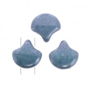 Cuentas de cristal Ginko Duo 2 agujeros 7.5x7.5mm Opaque Blue Ceramic Look x10g