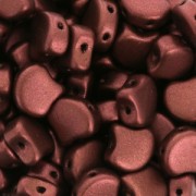 Cuentas de cristal Ginko Duo 2 agujeros 7.5x7.5mm Red Copper Mat x10g|raw }}