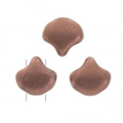 Cuentas de cristal Ginko Duo 2 agujeros 7.5x7.5mm Light Copper Mat x10g