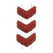 Cuentas de cristal Cheurón Beads 10x4 mm Red Metallic Mat x30|raw }}