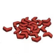 Cuentas de cristal Cheurón Beads 10x4 mm Red Metallic Mat x30