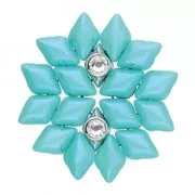 Cymbal Cuenta para Gemduo 8x5mm Areti con fondo plano cabuchón 3mm Plat enve x1