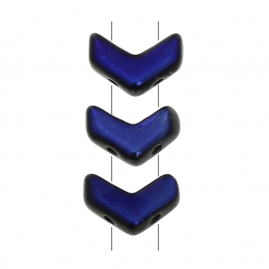 Cuentas de cristal Cheurón Beads 10x4 mm Jet Azuro x30