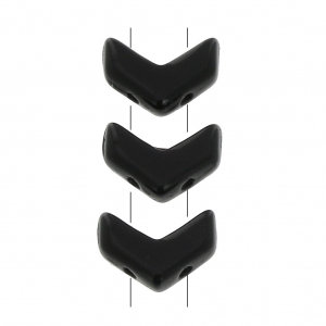 Cuentas de cristal Cheurón Beads 10x4 mm Jet x30