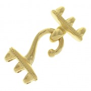 Cymbal Bead Endings - Fermoir crochet para Superduo 24x12 mm Mesaria III Dorado oro fino x1