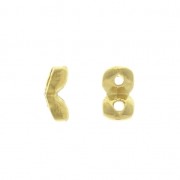 Cymbal Side Bead - Cuenta de metal para Superduo 2.5x5mm Kaparia Dorado oro fino x1