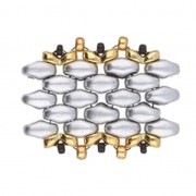 Cymbal Side Bead - Cuenta de metal para Superduo 2.5x5mm Kaparia Dorado oro fino x1