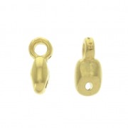 Cymbal Bead Endings - Terminal de acabado SuperDuo 3.5x8 mm Vourkoti Dorado oro fino x1