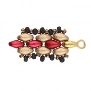 Cymbal Bead Endings - Terminal de acabado SuperDuo 3.5x8 mm Vourkoti Dorado oro fino x1