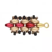 Cymbal Bead Endings - Terminal de acabado SuperDuo 3.5x8 mm Vourkoti Dorado oro fino x1