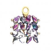 Cymbal Bead Endings - Terminal de acabado SuperDuo 4x6 mm Kolympos Plat envej x1