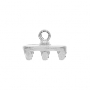 Cymbal Bead Endings - Terminal para tejido SuperDuo 11x8mm Rozos III Plateado e x1