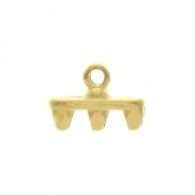 Cymbal Bead Endings - Terminal para tejido SuperDuo 11x8mm Rozos III Dorado oro fino x1
