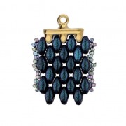 Cymbal Bead Endings - Terminal para tejido SuperDuo 11x8mm Rozos III Dorado oro fino x1