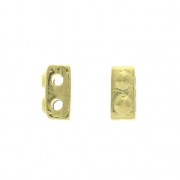 Cymbal Bead Substitute - Cuenta de metal Half Tila 5x2.3x2.7 mm Ornos Dorado oro fino x1