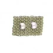 Cymbal - Cuenta metal para Rocalla Miyuki 8/0 - 5mm Kymo Plateado enveje x1