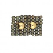 Cymbal - Cuenta de metal para Rocalla Miyuki 8/0 - 5 mm Kymo Dorado oro fino x1