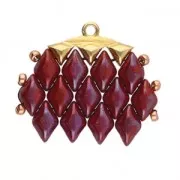 Cymbal Bead Endings - Terminal para tejido cuenta GemDuo 16x8mm Vani III Dorado oro fino x1