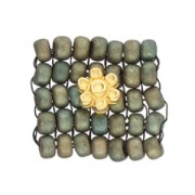 Cymbal - Cuenta flor para Rocalla Miyuki 8/0 - 5 mm Amoudi Dorado oro fino x1