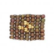 Cymbal - Cuenta bola de metal para Rocalla Miyuki 8/0 - 3x5.1mm Elasa Dorado oro fino x1