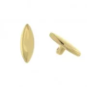 Cymbal - Cuenta de metal para Rocalla Miyuki 8/0 - 5.2x12mm Livari Dorado oro fino x1