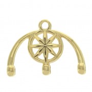 Cymbal -Terminal para tejido cuenta Rocalla Miyuki 8/0 19 mm Amatos III Dorado oro fino x1