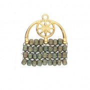 Cymbal -Terminal para tejido cuenta Rocalla Miyuki 8/0 19 mm Amatos III Dorado oro fino x1