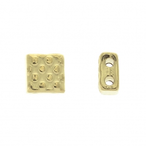 Cymbal Bead Substitute - Cuenta metal Tila Beads 5x5x2.4 mm Parasporos Dorado oro fino x 1