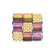 Cymbal Bead Substitute - Cuenta metal Tila Beads 5x5x2.4 mm Parasporos Dorado oro fino x 1