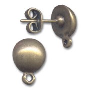 Pendientes media-bola 10 mm bronce x2