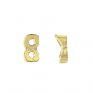 Cymbal Side Bead - Cuenta de metal para Superduo 2.5x5mm Tourkou Dorado oro fino x1