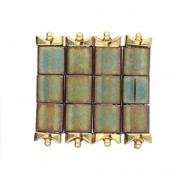 Cymbal Side Bead - Cuenta de metal para Superduo 2.5x5mm Tourkou Dorado oro fino x1