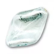 Retorcida hoja de plata 26x16 mm Crystal x1