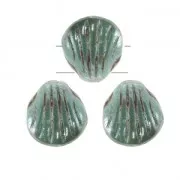 Cuentas cristal Shell Beads 2 agujeros 8mm Concha Green Turquesa Ceramic Lookx20