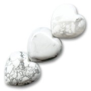 Cuentas Howlite (Imitation) corazones 14 mm x4