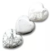 Cuentas Howlite (Imitation) corazones 14 mm x4