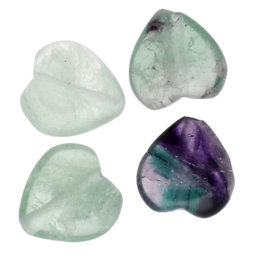 Cuentas corazón 10 mm - Fluorita x4