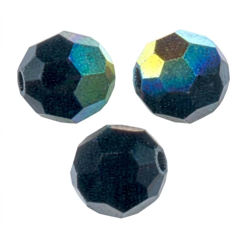 Cuentas redondas PureCrystal 5000 6 mm - Jet AB x6