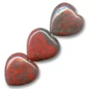 Cuentas Jaspe Poppy corazones 14 mm x4