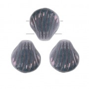 Cuentas cristal Checo Shell Beads 2 agujeros 8mm Concha Opaque Luster Amethyst x20