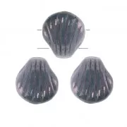 Cuentas cristal Checo Shell Beads 2 agujeros 8mm Concha Opaque Luster Amethyst x20