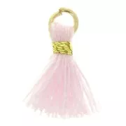 Rosa - Pompón de imitación de algodón para bisutería 10 mm - Rosa con cierre Dorado x1 Pompón de imitación de algodón para bisutería 10 mm - Rosa con cierre Dorado x1