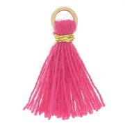 Pompon imitación algodón para des création DIY 12 mm Fucsia con enganche Dorado x1|raw }}