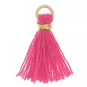 Fuschia - Pompon imitación algodón para des création DIY 12 mm Fucsia con enganche Dorado x1 Pompon imitación algodón para des création DIY 12 mm Fucsia con enganche Dorado x1